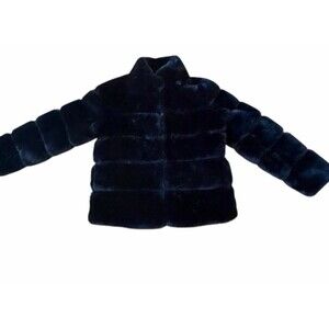 Lux Michael Kors Quilted Faux Fur Coat Jacket XS Soft Winter Jacket Black Ski